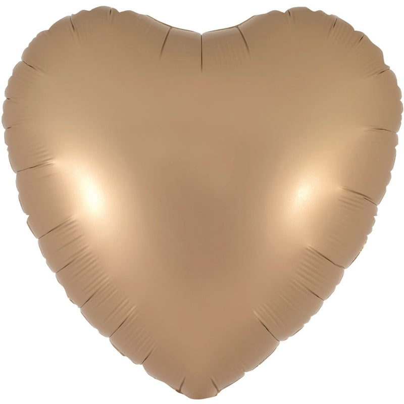 18" SATIN LATTE HEART PACKAGED FOIL