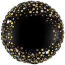 18" SPARKLING FIZZ BLACK GOLD NO MESSAGE HOLOGRAPHIC FOIL