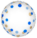 18" BLUE GOLD CONFETTI NO MESSAGE METALLIC FOIL