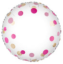 18" PINK GOLD CONFETTI NO MESSAGE METALLIC FOIL
