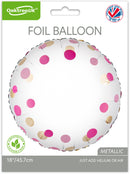 18" PINK GOLD CONFETTI NO MESSAGE METALLIC FOIL