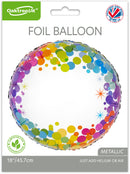 18" COLOURFUL CONFETTI NO MESSAGE METALLIC FOIL