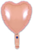 9" ROSE GOLD HEART PACKAGED FOIL (PACK OF 5)