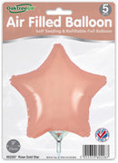 9" ROSE GOLD STAR PACKAGED FOIL (PACK OF 5)