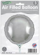 9" SILVER ROUND PACKAGED FOIL (PACK OF 5)