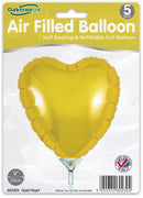 9" GOLD HEART PACKAGED FOIL (PACK OF 5)