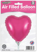 9" PINK HEART PACKAGED FOIL (PACK OF 5)