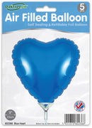 9" BLUE HEART PACKAGED FOIL (PACK OF 5)