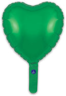 9" GREEN HEART PACKAGED FOIL (PACK OF 5)