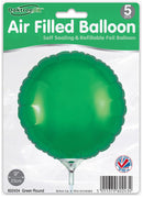 9" GREEN ROUND PACKAGED FOIL (PACK OF 5)