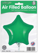9" GREEN STAR PACKAGED FOIL (PACK OF 5)