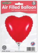 9" RED HEART PACKAGED FOIL (PACK OF 5)