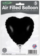9" BLACK HEART PACKAGED FOIL (PACK OF 5)