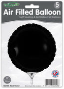 9" BLACK ROUND PACKAGED FOIL (PACK OF 5)