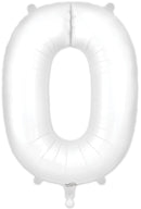 34" NUMBER 0 MATTE WHITE FOIL