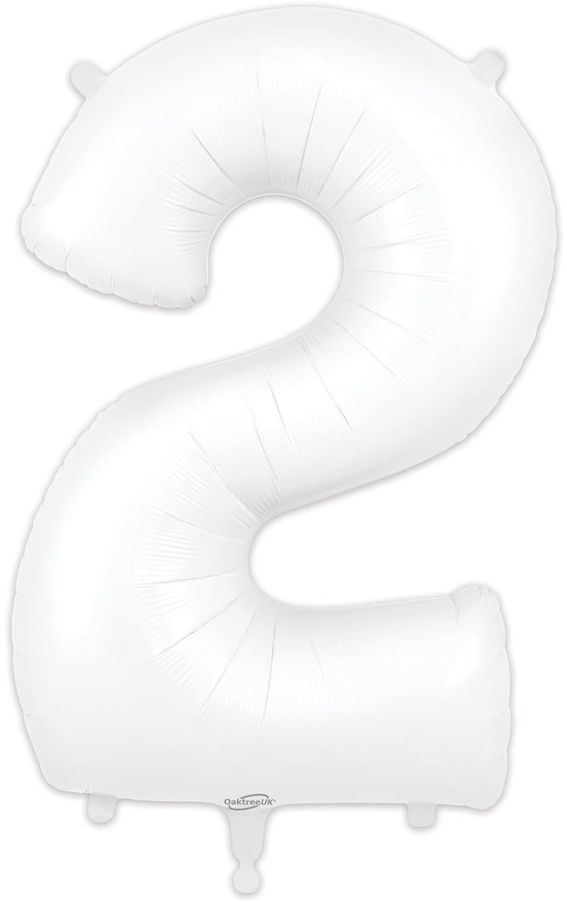 34" NUMBER 2 MATTE WHITE FOIL