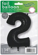 34" NUMBER 2 BLACK FOIL