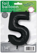 34" NUMBER 5 BLACK FOIL