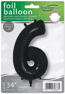 34" NUMBER 6 BLACK FOIL