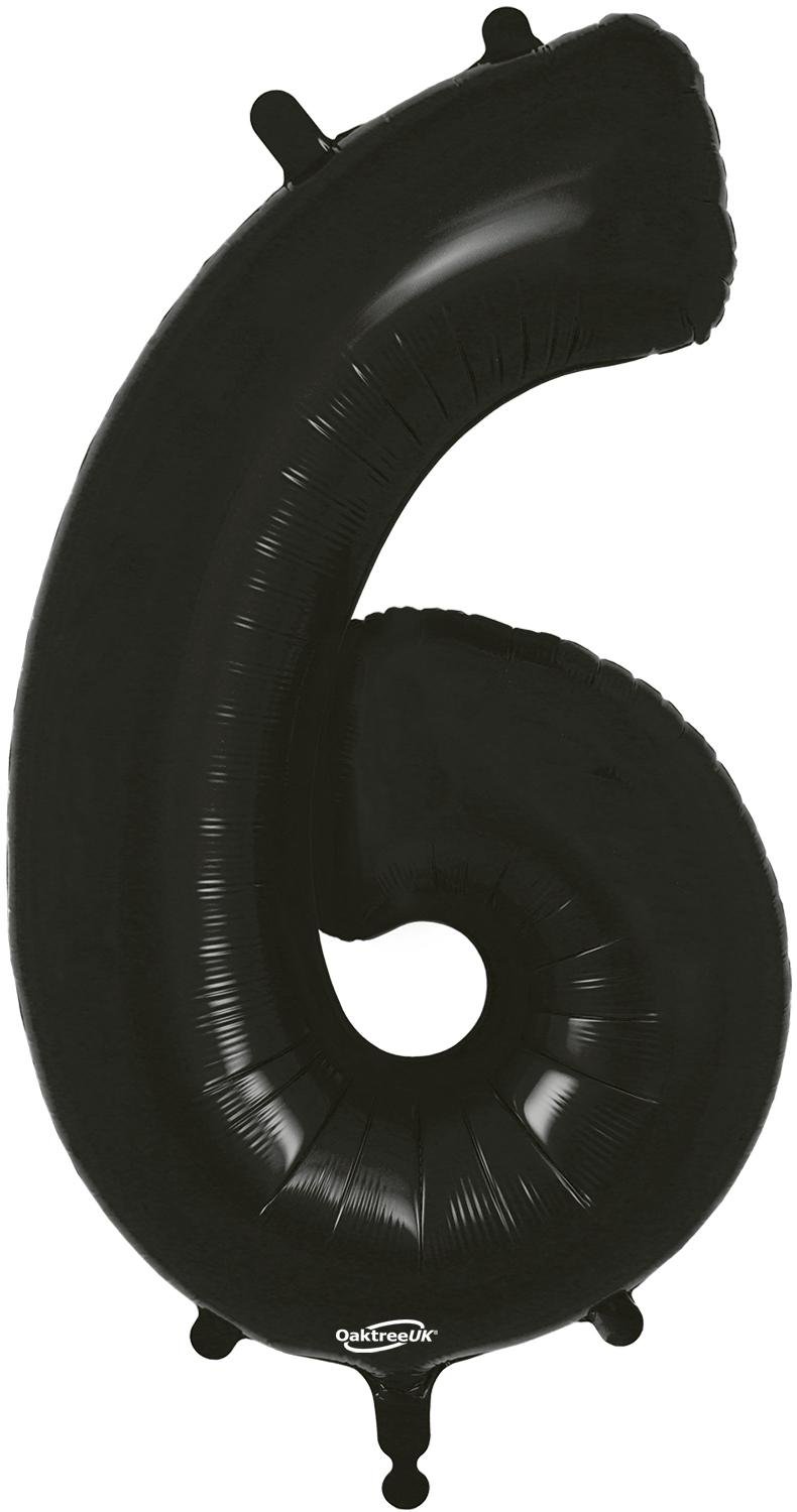34" NUMBER 6 BLACK FOIL