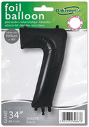 34" NUMBER 7 BLACK FOIL