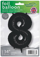 34" NUMBER 8 BLACK FOIL