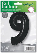 34" NUMBER 9 BLACK FOIL