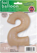 34" LARGE NUMBER 2 MATTE NUDE FOIL
