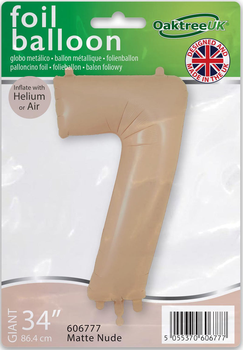 34" LARGE NUMBER 7 MATTE NUDE FOIL