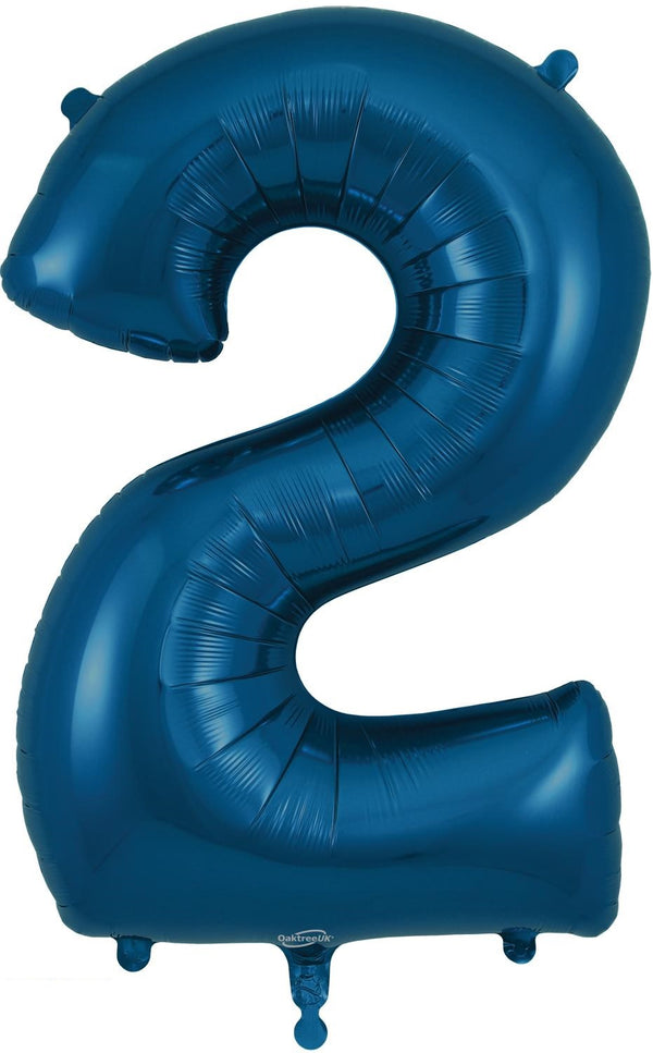34" NAVY BLUE NUMBER 2 FOIL