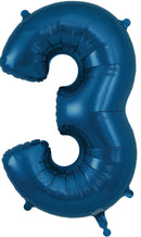 34" NAVY BLUE NUMBER 3 FOIL