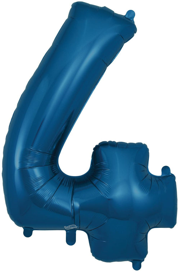 34" NAVY BLUE NUMBER 4 FOIL