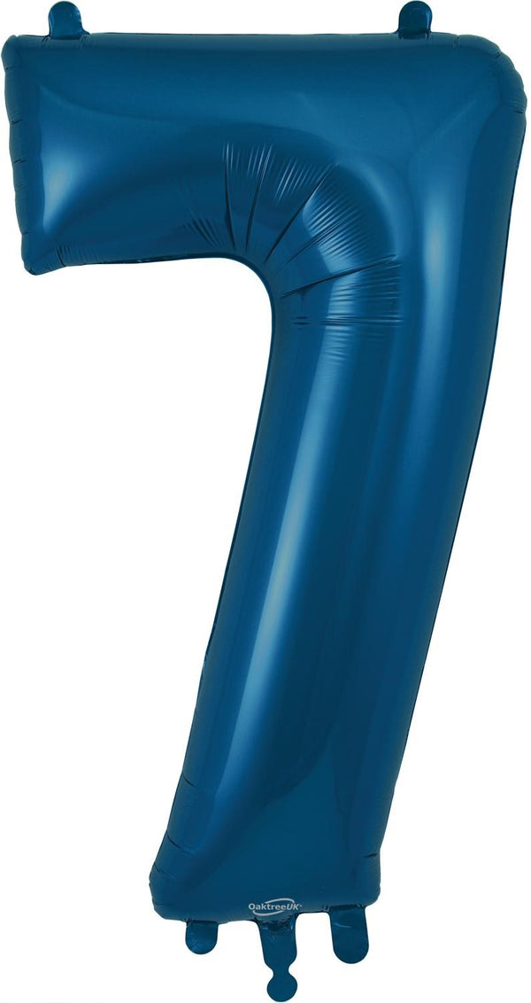 34" NAVY BLUE NUMBER 7 FOIL