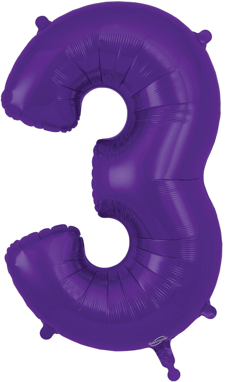 34" NUMBER 3 PURPLE FOIL