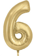 34" GOLD SILK NUMBER 6 FOIL