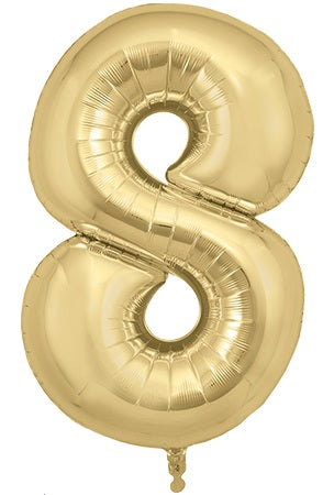 34" GOLD SILK NUMBER 8 FOIL