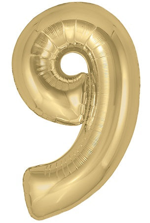 34" GOLD SILK NUMBER 9 FOIL