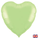 18" SATIN PASTEL PISTACHIO HEART PACKAGED FOIL