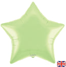19" SATIN PASTEL PISTACHIO STAR PACKAGED FOIL