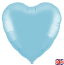 18" SATIN PASTEL BLUE HEART PACKAGED FOIL