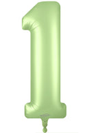 34" NUMBER 1 SATIN PASTEL PISTACHIO FOIL