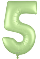 34" NUMBER 5 SATIN PASTEL PISTACHIO FOIL