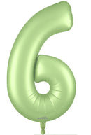 34" NUMBER 6 SATIN PASTEL PISTACHIO FOIL