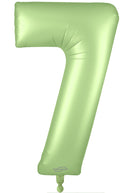 34" NUMBER 7 SATIN PASTEL PISTACHIO FOIL