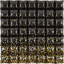 36" OAKTREE WAFFLE FOIL SPARKLING FIZZ HOLOGRAPHIC BLACK GOLD (7 X 7)