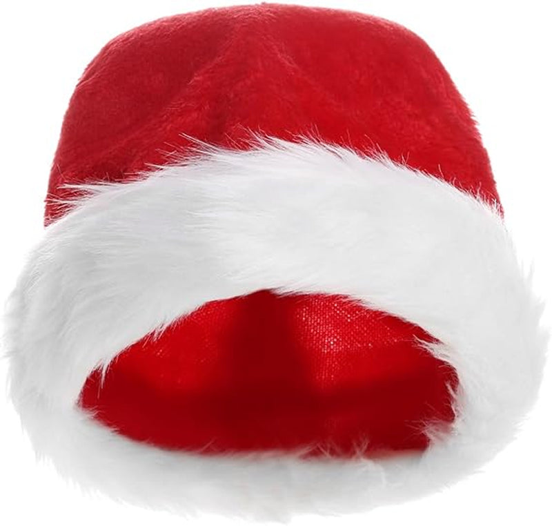 ADULT PLUSH SANTA HAT WITH FUR