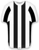 24" SHAPE SPORTS JERSEY BLACK/WHITE STRIPES FOIL