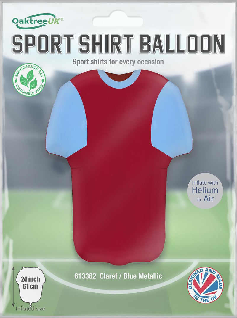 24" SHAPE SPORTS JERSEY BLUE/CLARET FOIL