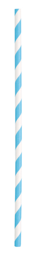 STRAWS: POWDER BLUE STRIPED PAPER STRAWS (10 PER PACK)