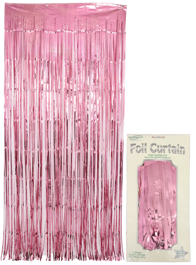 FOIL DOOR CURTAIN METALLIC LIGHT PINK (0.90M X 2.40M)